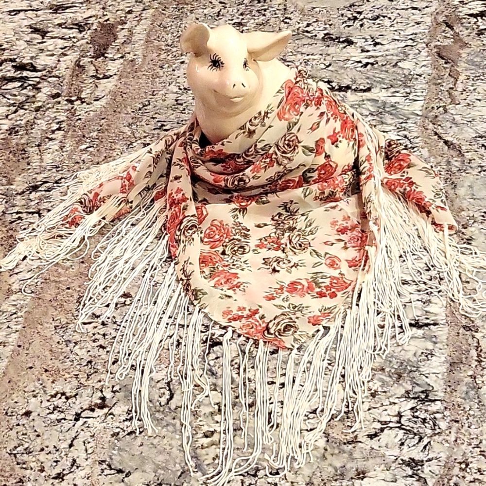 **SOLD***CLOSING 5/18* Fringed scarf.